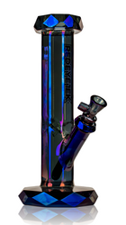 12" Blue Terminator Finish Red Eye Tek Draco Straight Tube Water Pipe. 12" Blue Terminator Finish Red Eye Tek Draco Straight Tube Water Pipe.