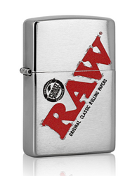 Zippo Brushed Silver RAW Logo Closed Zippo Brushed Silver RAW Logo Closed
