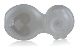 Chubby Pipe Frosted With Design Window - Heart with Maple Leaf