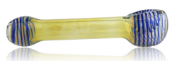 Red Eye Glass Pipe Fumed With Blue Lines Red Eye Glass Pipe Fumed With Blue Lines