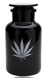 420 Science UV 1 Liter Storage Jar With Leaf  Design 420 Science UV 1 Liter Storage Jar With Leaf  Design