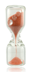 Thatcher Glass Heady 45 Second Sand Timer Orange Sand With Clearish Mibs & Time Falling. Thatcher Glass Heady 45 Second Sand Timer Orange Sand With Clearish Mibs & Time Falling.