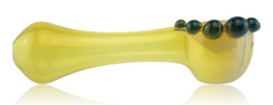 Fume Glass Pipe With Teal Blue Mibs Fume Glass Pipe With Teal Blue Mibs