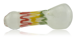 Blue Glow Frit Glass Pipe With Colour Squiggles Blue Glow Frit Glass Pipe With Colour Squiggles