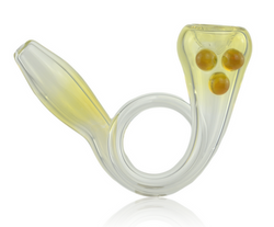 Loop Pipe Fumed With Yellow Mibs Loop Pipe Fumed With Yellow Mibs