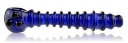 Long Ribbed Glass Pipe Blue Long Ribbed Glass Pipe Blue