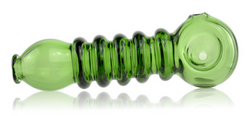 Ribbed Glass Pipe Green