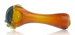 Glass Pipe Amber With Front Wig Wag Section Side Glass Pipe Amber With Front Wig Wag Section Side