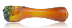 Glass Pipe Amber With Front Wig Wag Section Glass Pipe Amber With Front Wig Wag Section