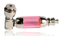 Large Pink Acrylic & Nickel Chamber Metal Pipe