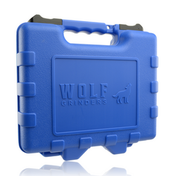 Wolf Grinders Blue Hardcase With Storage Quarter Right Wolf Grinders Blue Hardcase With Storage Quarter Right