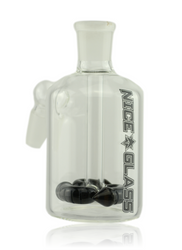 Nice Glass 19mm Black Whirlybird Perc Ash Catcher Quarter Right