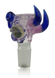 Ghost Cat 18mm Pink Mutant Bowl with Pink & Blue Horns Quarter Left