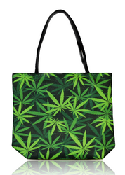 Techno Jute Cannabis Leaf Tote Bag Techno Jute Cannabis Leaf Tote Bag