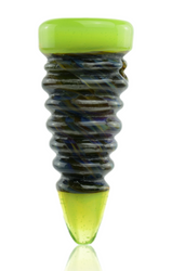 Pajay Glass Deepcut Pointed Carved Slyme Pendant Front Pajay Glass Deepcut Pointed Carved Slyme Pendant Front