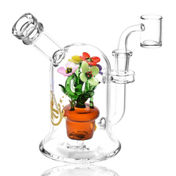 7" Pulsar Pretty Flowers Dab Rig Quarter Right