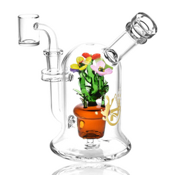 7" Pulsar Pretty Flowers Dab Rig Three Quarter Left