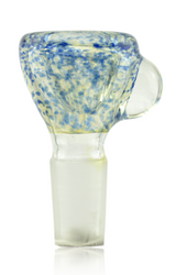 Ghost Cat 18mm Frit Bowl in Dark Blue right profile Ghost Cat 18mm Frit Bowl in Dark Blue right profile