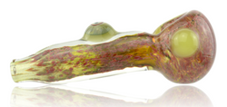 Red/Yellow Ghost Cat Inside Frit Spoon With Eyeball Mib on shaft Red/Yellow Ghost Cat Inside Frit Spoon With Eyeball Mib on shaft