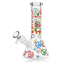 8" Pulsar World Peace Beaker Quarter Left