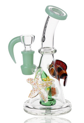 6.5" Pulsar Just Keep Swimming Glass Water Pipe Back