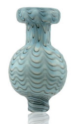 Raked Glass Bubble Carb Cap in Blue