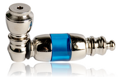 Small Blue Small Nickel & Acrylic Chamber Metal Pipe Small Blue Small Nickel & Acrylic Chamber Metal Pipe