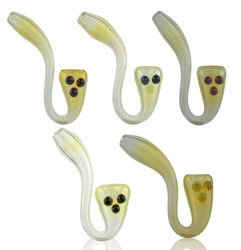 Fumed Glass Sherlock Hand Pipes With Coloured Mibs Fumed Glass Sherlock Hand Pipes With Coloured Mibs