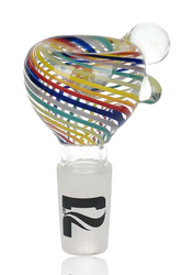 14mm Pulsar Clear Rainbow Swirl Bowl
