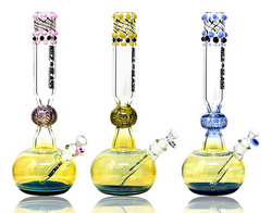 Nice Glass Dotted & Fumed Round Base Beaker