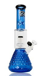 13.5" Irie Dual Chamber Beaker With Textured Base in Blue & Black
