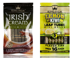 King Palm Mini Pre Rolls 5 Packs in Lemon Kiwi and Irish Cream
