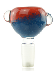 14mm Duo Tone Pebbled Glass Bowls in Red and Blue