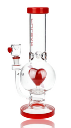 12" Pulsar Cupid’s Heart Bubble Base Water Pipe Three Quarter Left