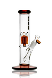 12" Amber Nice Glass 4 Arm Perc Straight Tube