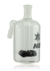 Nice Glass 14mm Black Logo Whirlybird Ash Catcher quarter right