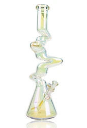 19" Red Eye Tek Rainbow Metallic Terminator Finish 4 Arm Zag Beaker