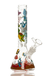 10" Red Eye Glass Reefer Madness Beaker Water pipe