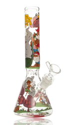 10" Red Eye Glass Knotty Gnomes Beaker Water Pipe