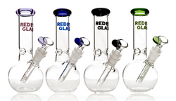 8" Red Eye Glass Bubble Base Tube In Box Water Pipes