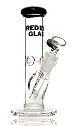 Black 8" Red Eye Glass Straight Base Tube In Box