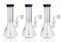 8" Red Eye Glass Concentrate Beakers in Black, Sapphire Blue and Teal