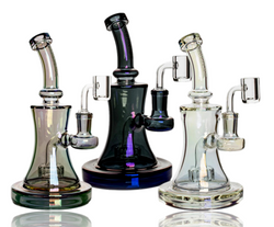 7.5" Red Eye Tek Terminator Neo Concentrate Rig in Metallic Blue, Green and Rainbow