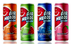 Airheads Soda in a can: Orange, Watermelon, Blue Raspberry and Strawberry