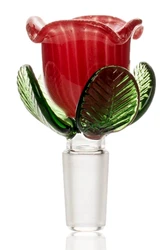 14mm Red Eye Glass Flower Bowl Red