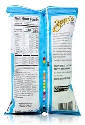 Zapp’s Bayou Blackened Ranch 2.5oz potato chips bag with nutrition facts, ingredients and product information