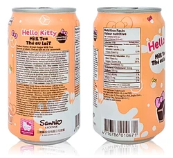 Back Can Nutritional Facts Hello Kitty Brown Sugar Milk Tea 310mL