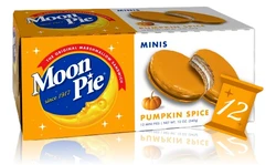 One full box of 12 MoonPie® Mini Pumpkin Spice Marshmallow Sandwich Snacks