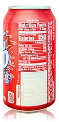 Back of Big Red Soda Can Nutritional Facts