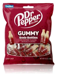 Single bag of Dr Pepper Gummy Soda Bottles Front